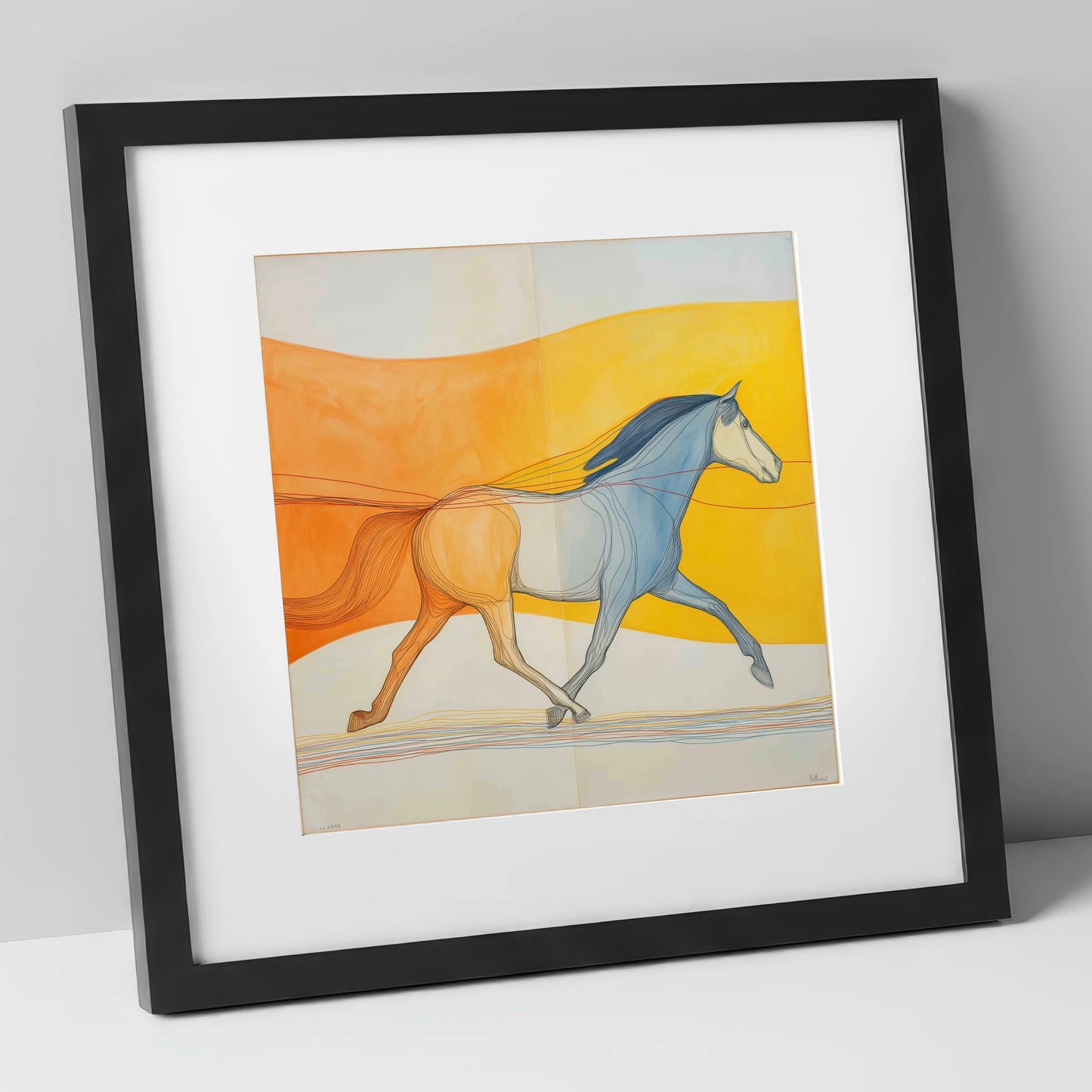 Rhythm In Colour horse portrait art print in black frame