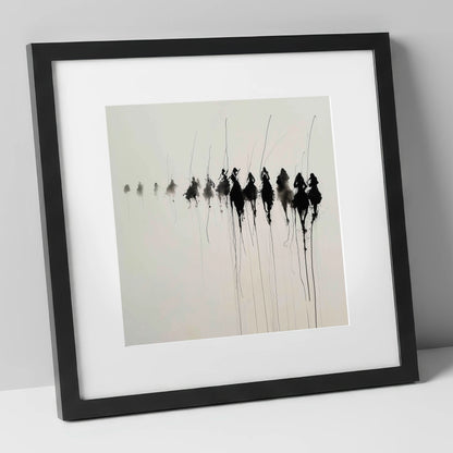 The Ethereal Field racing horse art print in black frame