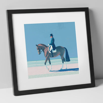 Classical Dressage Elegance dressage horse art print in black frame