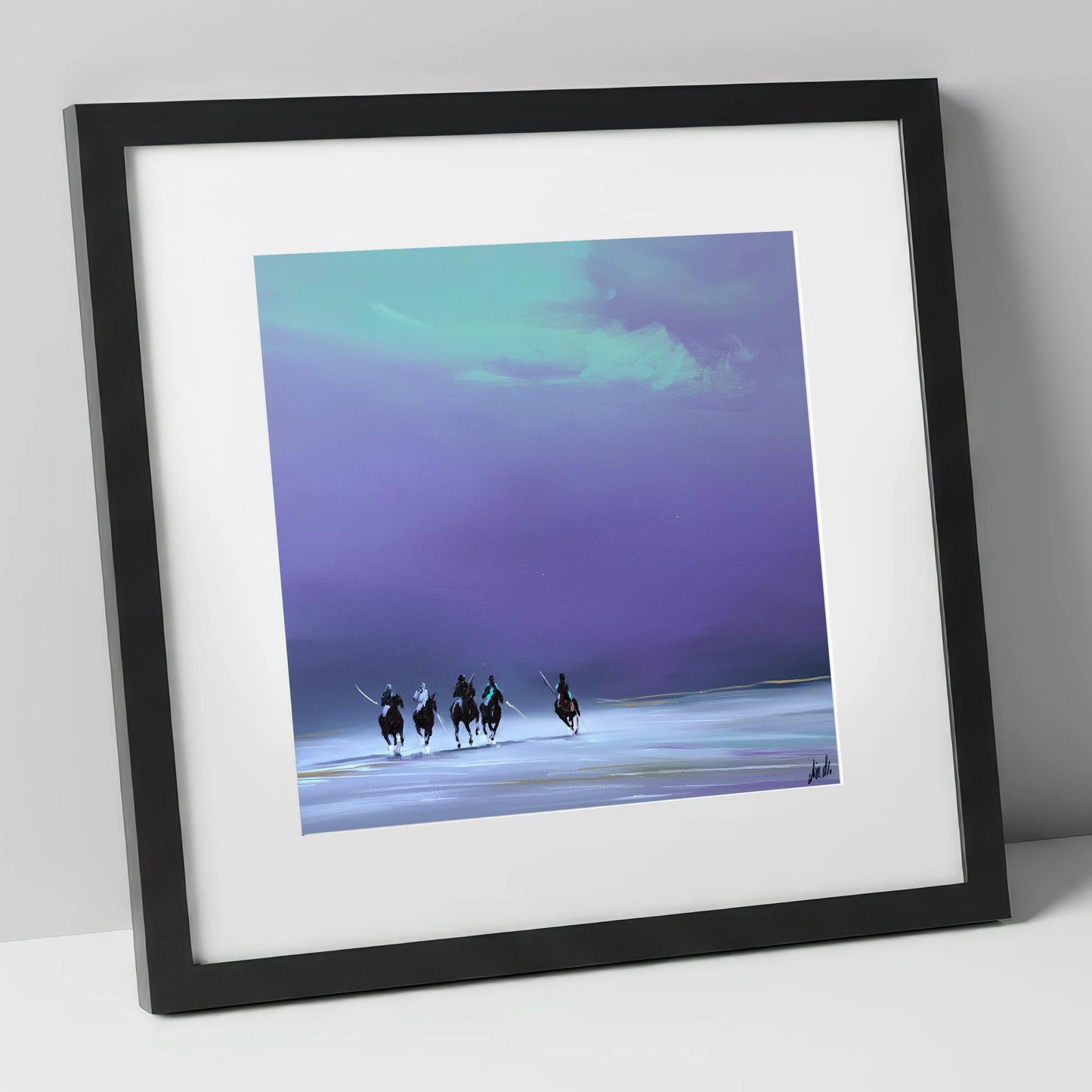 The Final Chukka polo horse art print in black frame