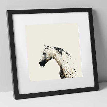 Gilded Ink Equine Profile horse breed art print in black frame