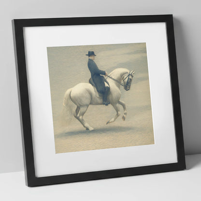 Classical Dressage Harmony dressage horse art print in black frame