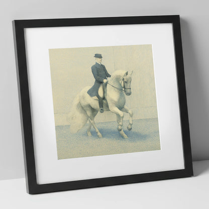 Mastery of Movement dressage horse art print in black frame