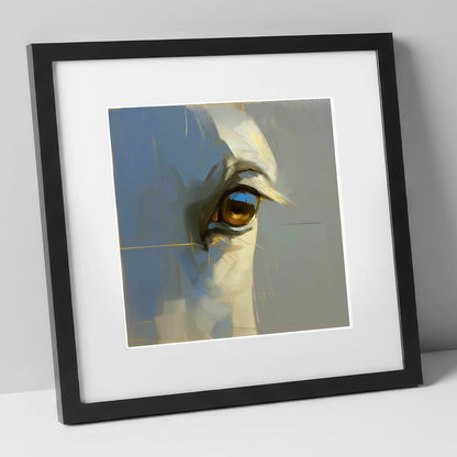 Soul of the Grey horse portrait art print in black frame