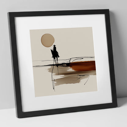 Horizon Rider western horse art print in black frame
