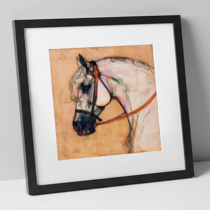 The Iberian Soul horse breed art print in black frame