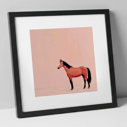 Serene Bay Contender racing horse art print in black frame