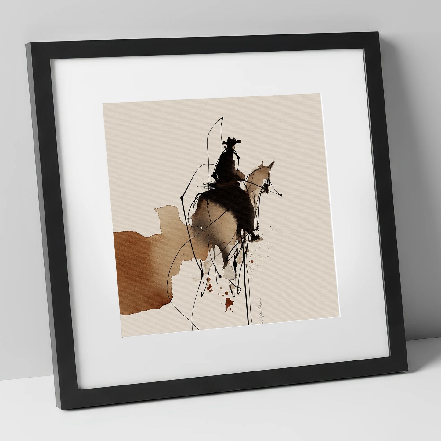 Rhythm of the West western horse art print in black frame