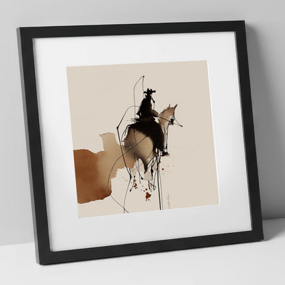 Rhythm of the West western horse art print in black frame