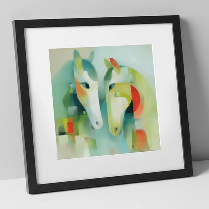 Structured Serenity horse portrait art print in black frame