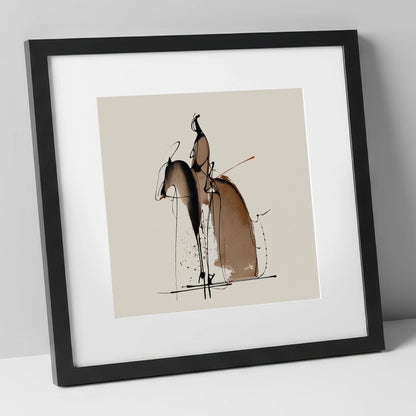 Collected Elegance dressage horse art print in black frame