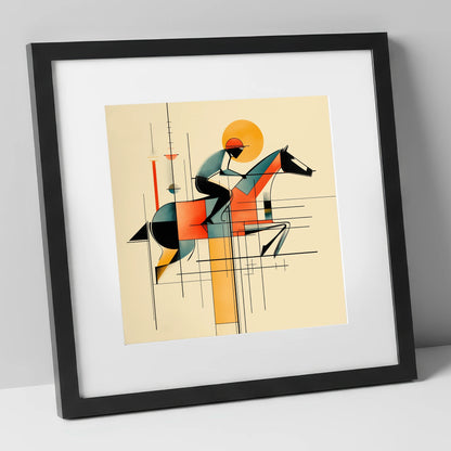 Precision at Pace racing horse art print in black frame