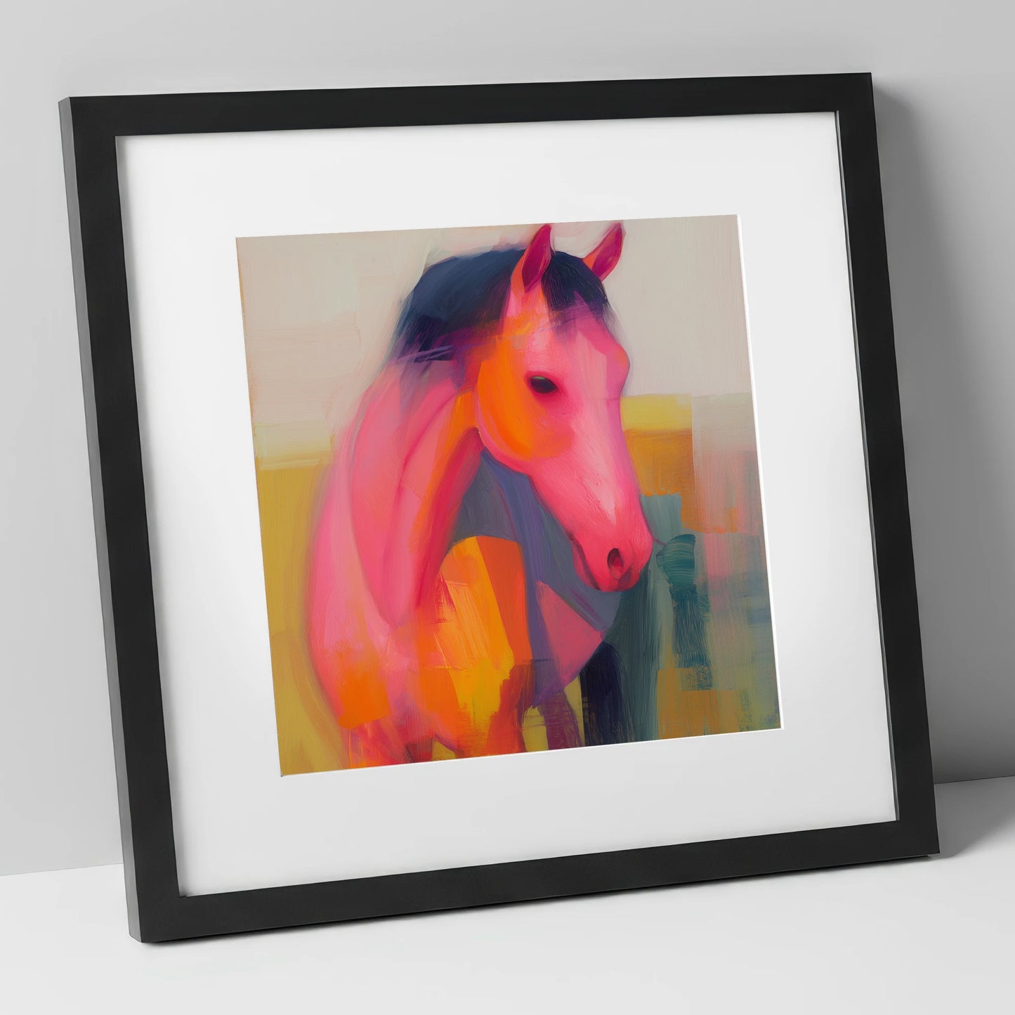 Vivid Equine Spirit horse breed art print in black frame