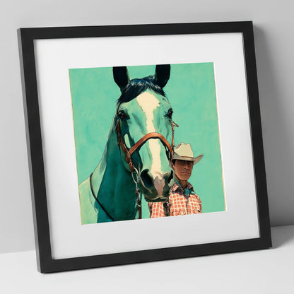 The Western Partnership western horse art print in black frame
