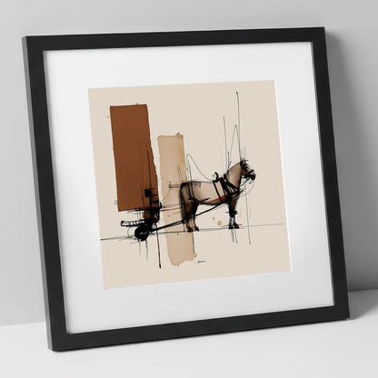 Structural Harness working horse art print in black frame