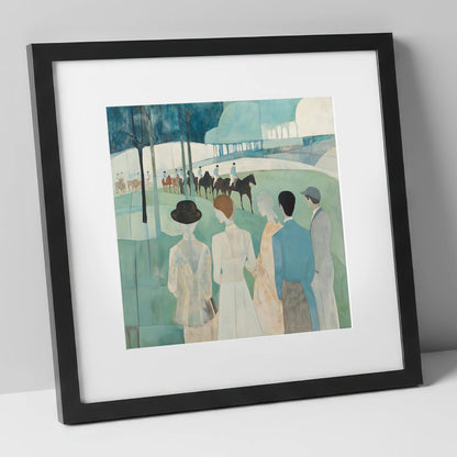 Before the Off racing horse art print in black frame