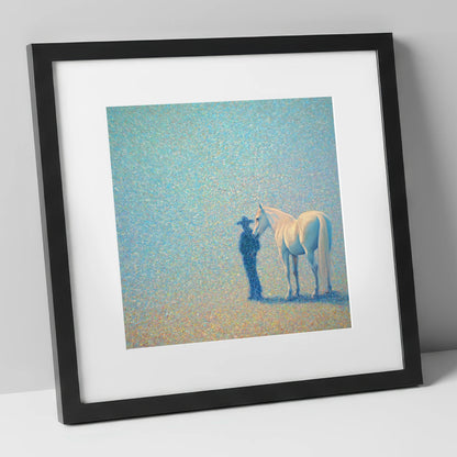 Echoes of the High Plains western horse art print in black frame