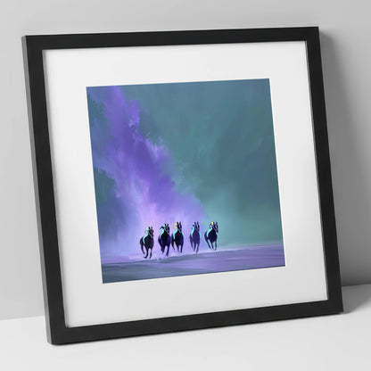 The Violet Furlong racing horse art print in black frame
