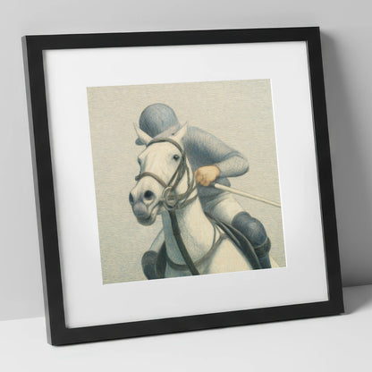A Timeless Chukka polo horse art print in black frame