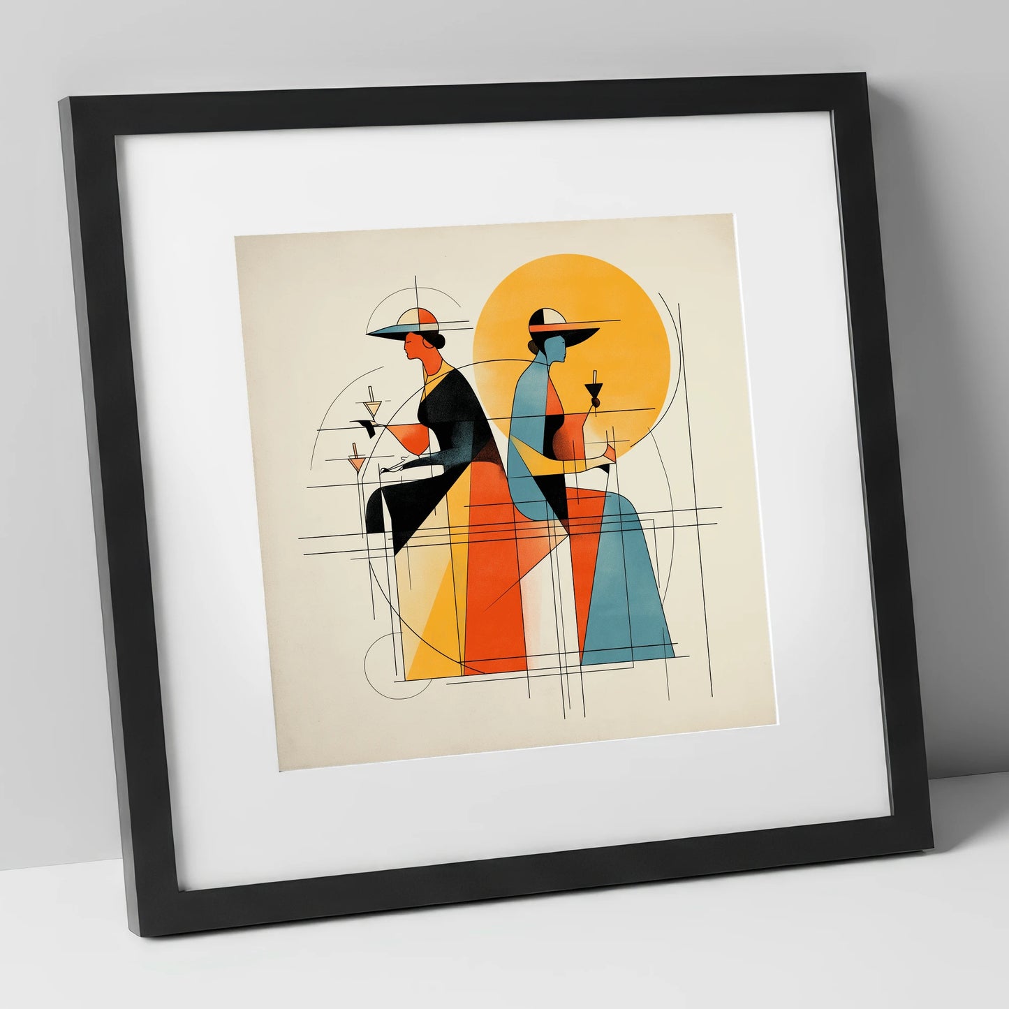 Race Day Elegance racing horse art print in black frame