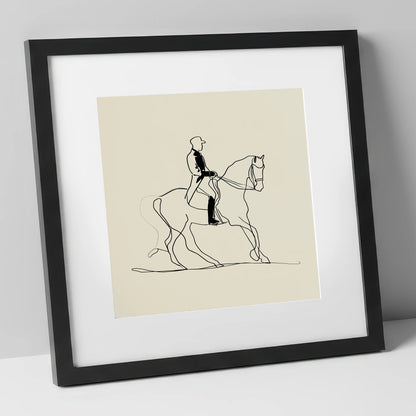Elegance in Motion dressage horse art print in black frame