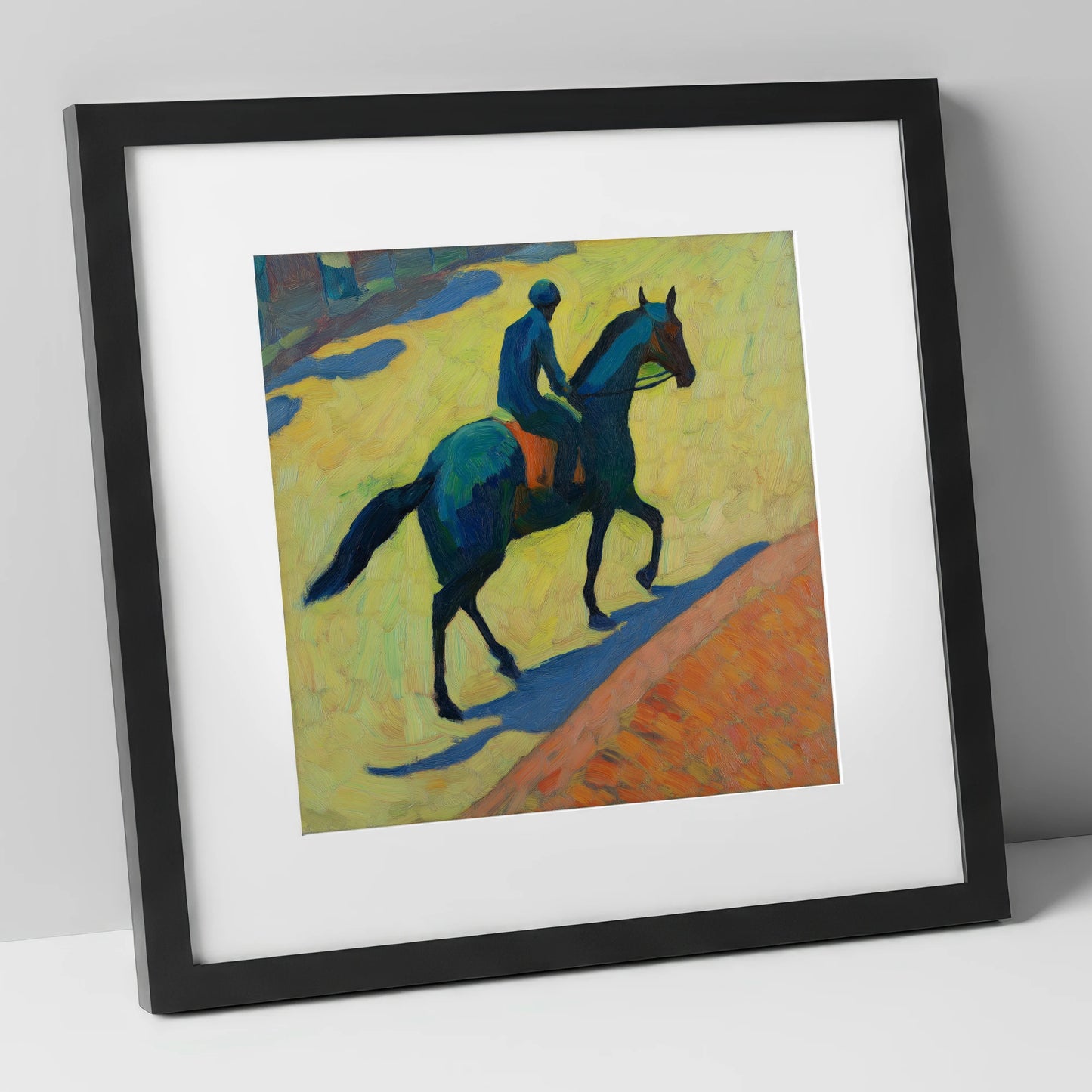 Rhythm on the Gallops racing horse art print in black frame