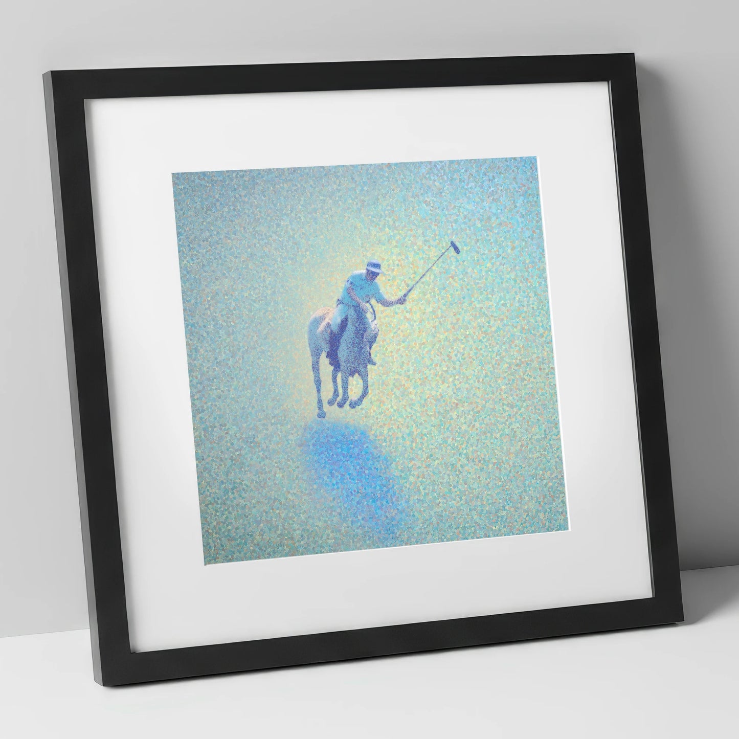 Ethereal Polo Chukka polo horse art print in black frame