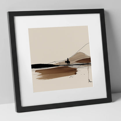 Frontier Silhouette western horse art print in black frame
