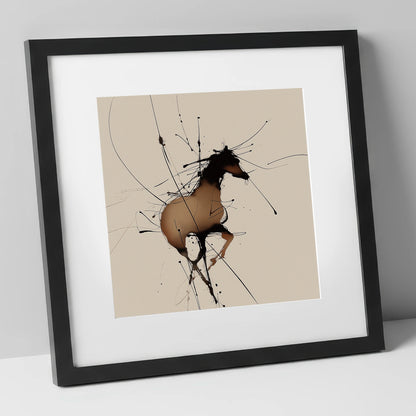 Kinetic Equine Spirit wild horses art print in black frame