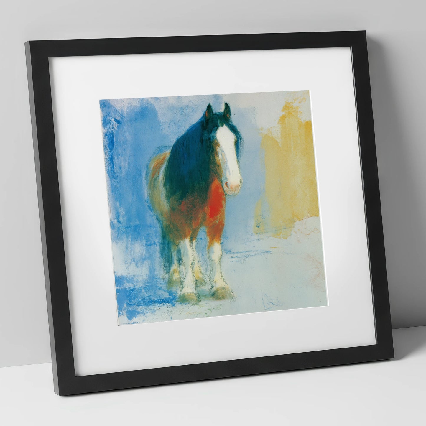 Ethereal Heavy Horse horse breed art print in black frame