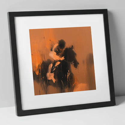 Through the Amber Dust racing horse art print in black frame
