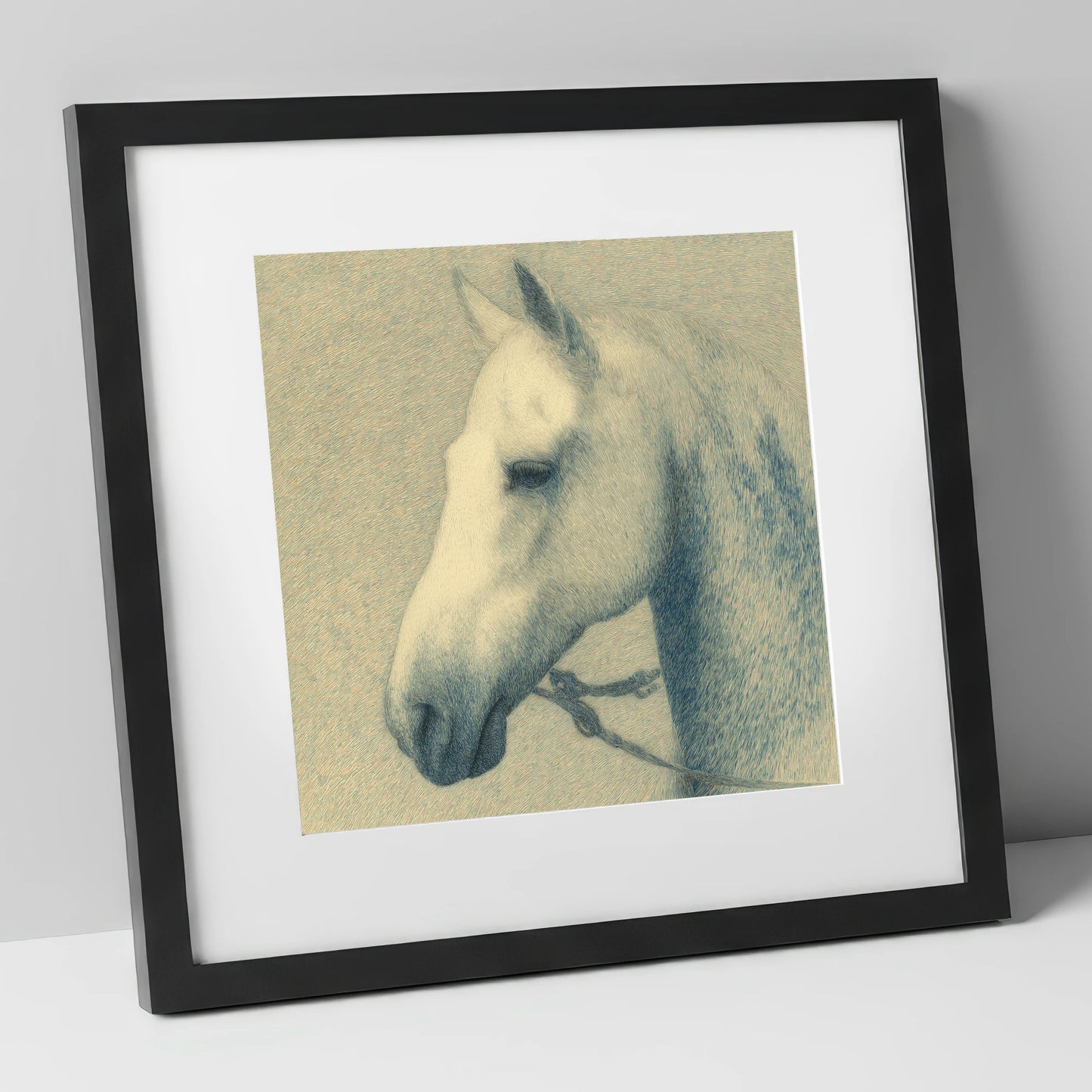 Quiet Nobility In Profile horse portrait art print in black frame