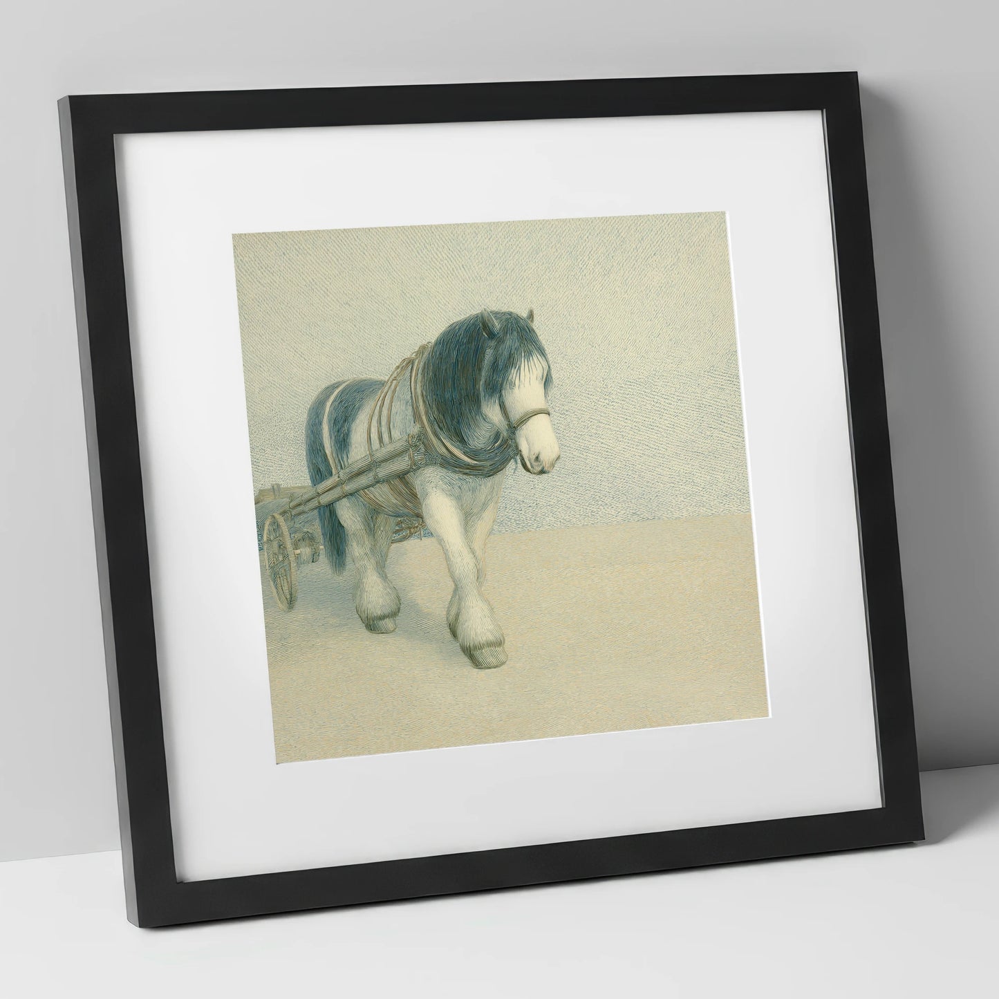 Rhythm Of The Draught working horse art print in black frame