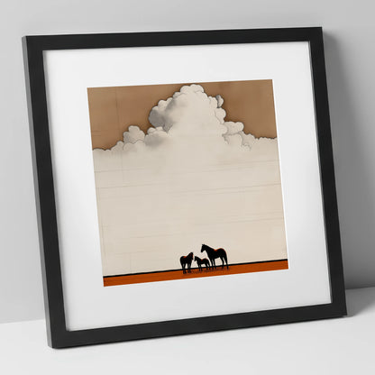 Under the Endless Sky horse landscape art print in black frame