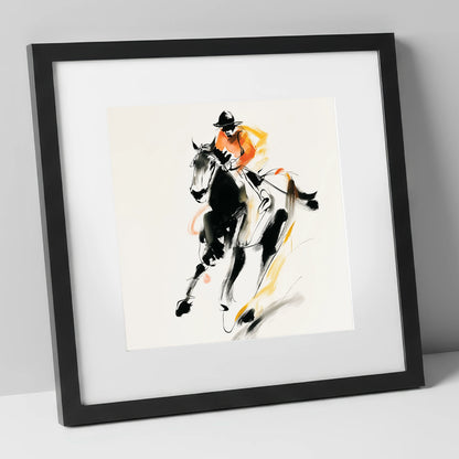 The Bold Furlong racing horse art print in black frame