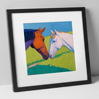 Vivid Equine Greeting horse portrait art print in black frame