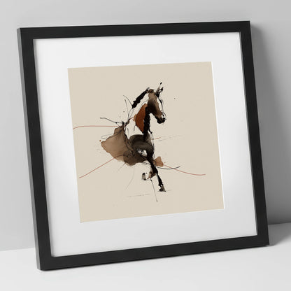 Abstract Dressage Form dressage horse art print in black frame