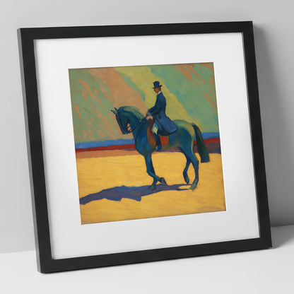 Vivid Dressage Silhouette dressage horse art print in black frame