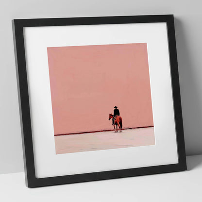 The Quiet Frontier western horse art print in black frame