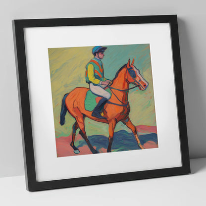 The Colour of Racing racing horse art print in black frame