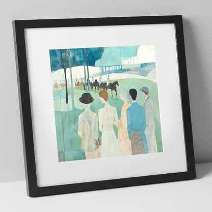 Before the Off racing horse art print in black frame