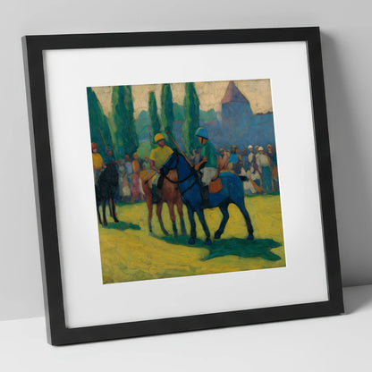Before the Chukka polo horse art print in black frame