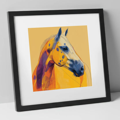 Radiant Appaloosa Profile horse breed art print in black frame