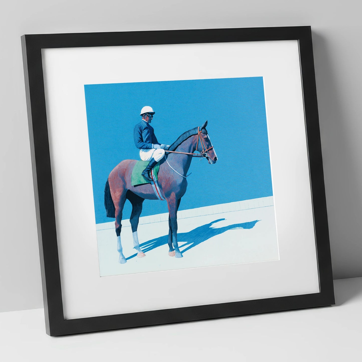Before the Off racing horse art print in black frame