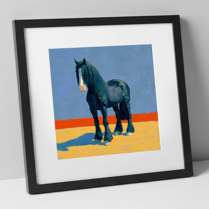 The Painted Shire horse breed art print in black frame