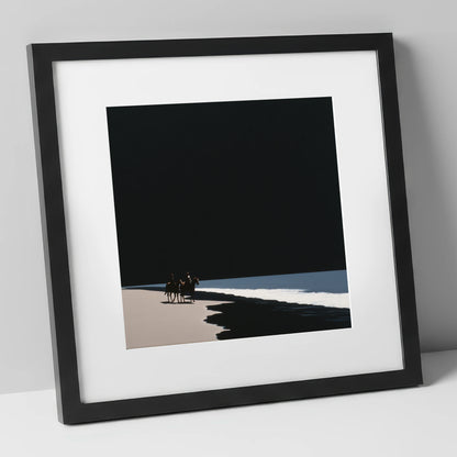 Obsidian Shores horse landscape art print in black frame