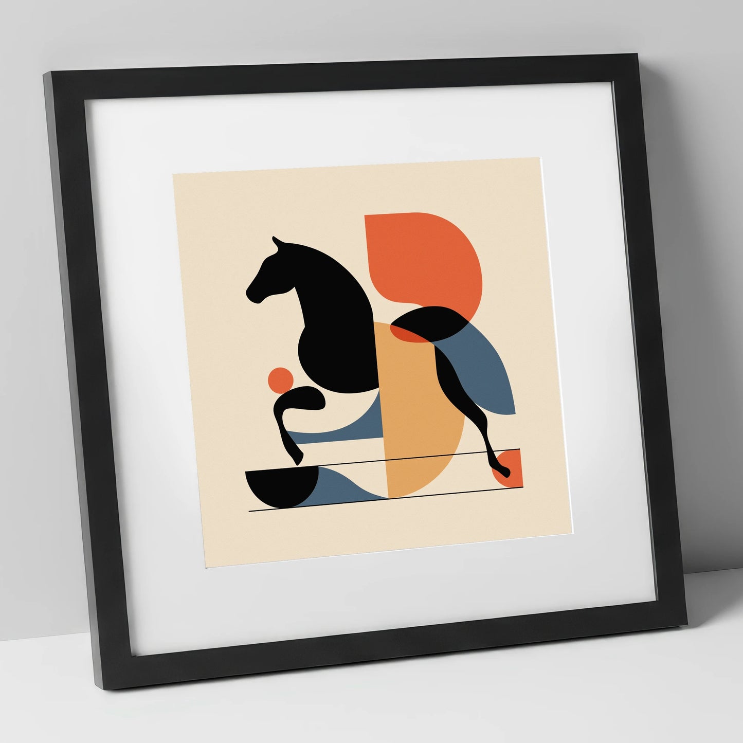 Retro Racing Form racing horse art print in black frame