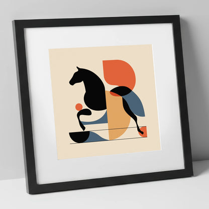 Retro Racing Form racing horse art print in black frame