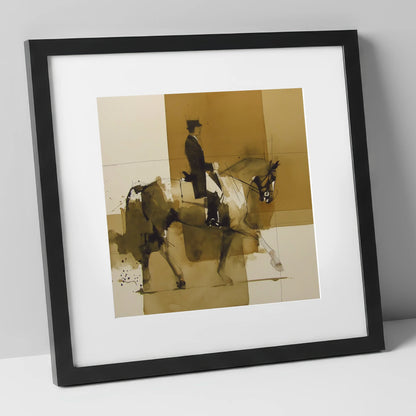 Mastery in Motion dressage horse art print in black frame