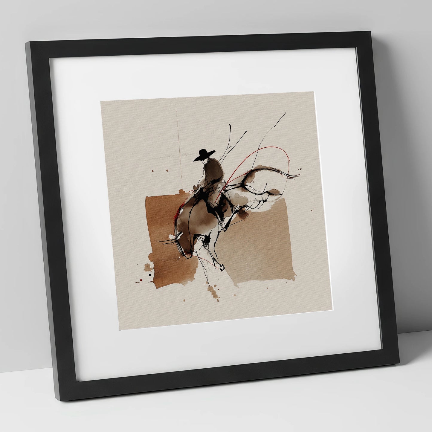 Untamed Western Energy western horse art print in black frame